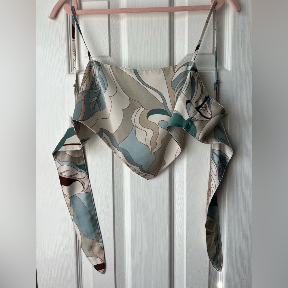 Forever 21 Swirl Pattern Camisole in Cream and Teal